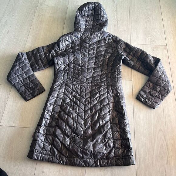 The North Face Womans Thermoball Jacket Gray size XS Mid Length Parka Hooded - Picture 5 of 9
